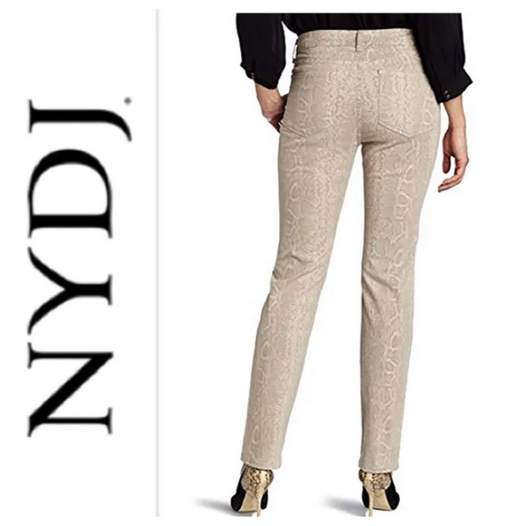“Stone Python” Slim Ankle “Sheri” Jeans { NYDJ } - Picture 2 of 12